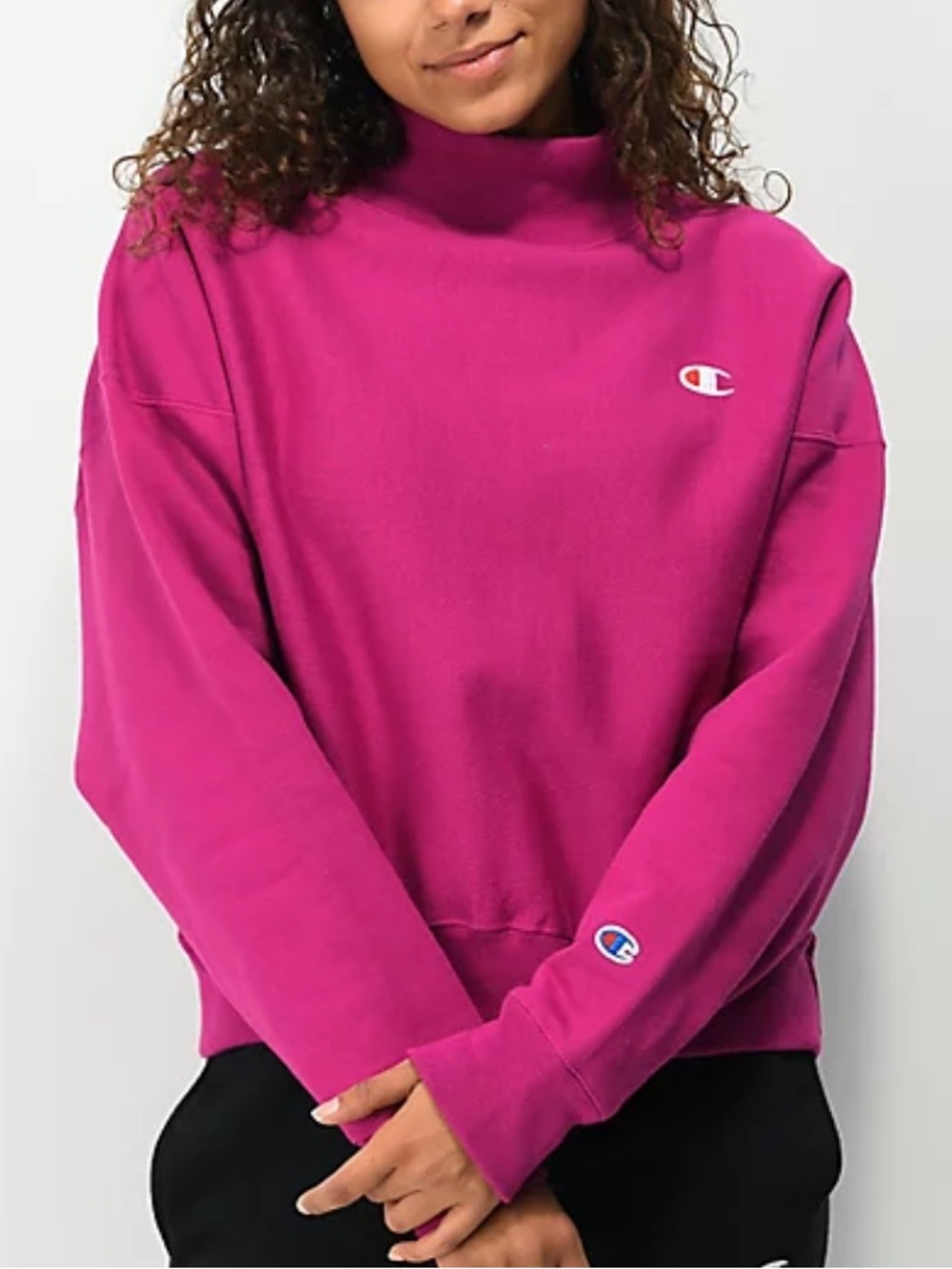 Champion Reverse Weave Crop Mock Neck Sweatshirt